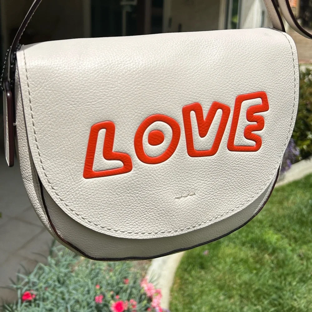 COACH X Keith Haring “Hudson” Grain Leather Crossbody Bag❤️ - Picture 3 of 13